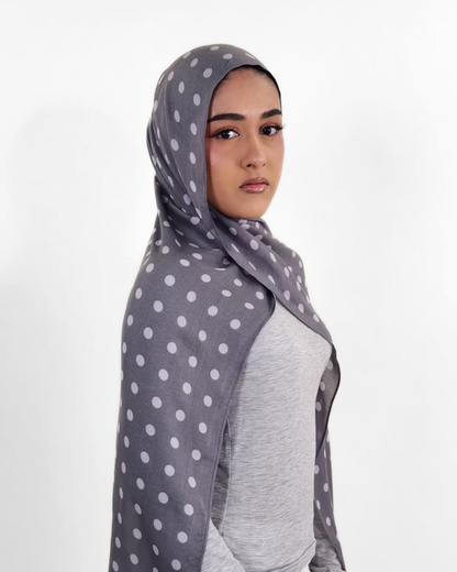 Grey Polka Modal Hijabs
