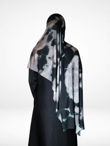 Black Ripple Single Sided Printed Jersey Hijab