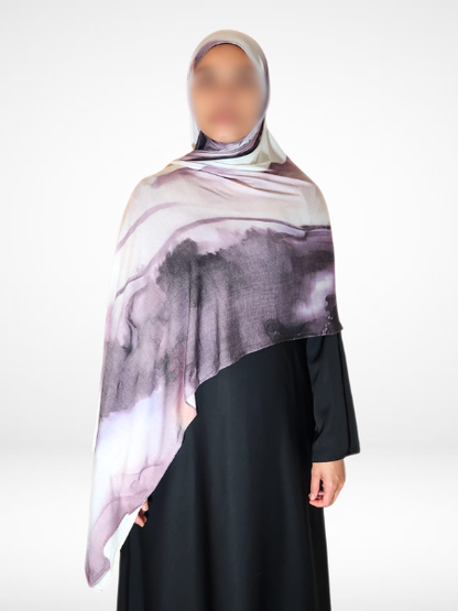 Purple Haze Single Sided Printed Jersey Hijab