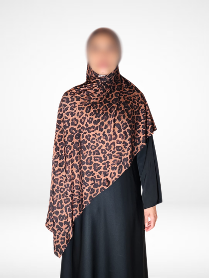 Leopard  Single Sided Printed Jersey Hijab