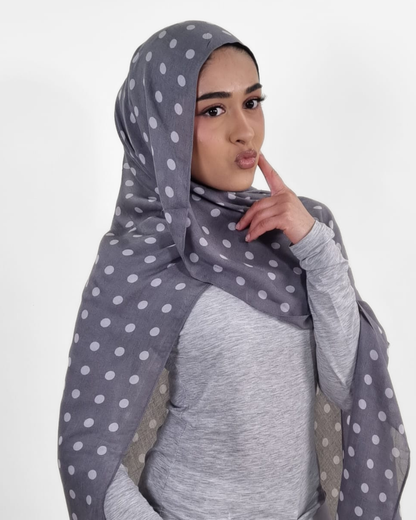 Grey Polka Modal Hijabs