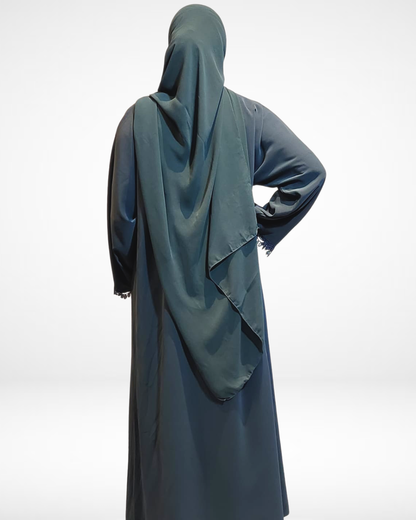 Teal Lace Abaya (3 Piece Set)