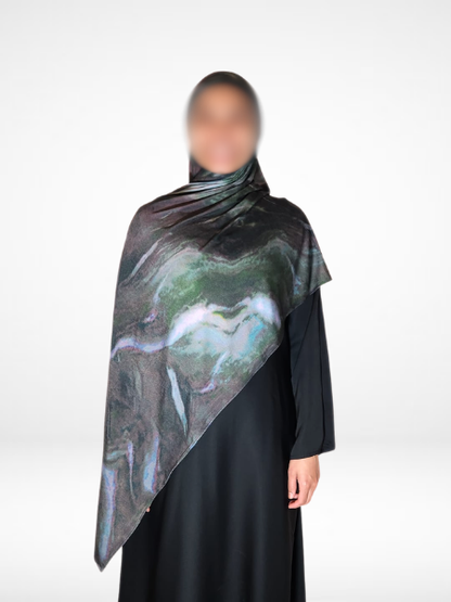 Dark Galaxy Single Sided Printed Jersey Hijab
