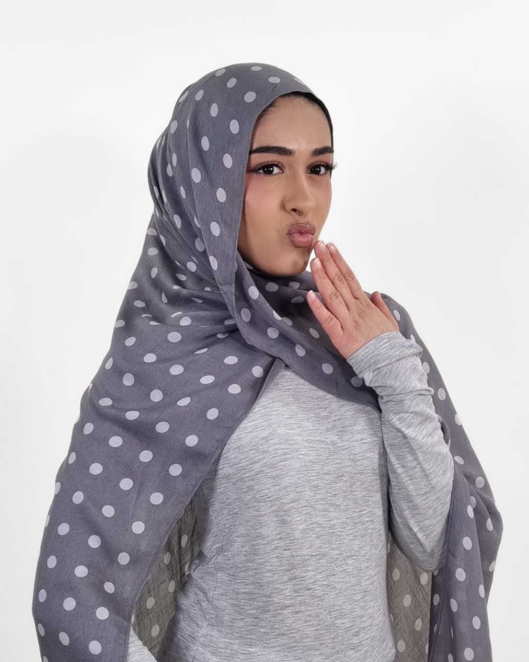 Grey Polka Modal Hijabs