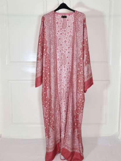 Pink & Cream 100% Cashmere Pashmina Occasion Abaya