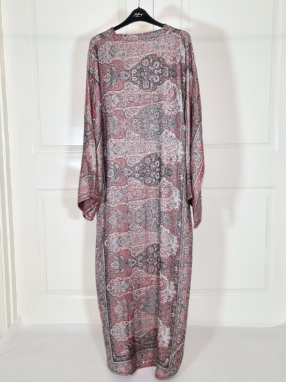 Red & Green Cashmere Pashmina Occasion Abaya