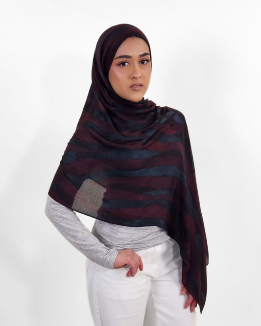 Mulberry Wave Modal Hijab