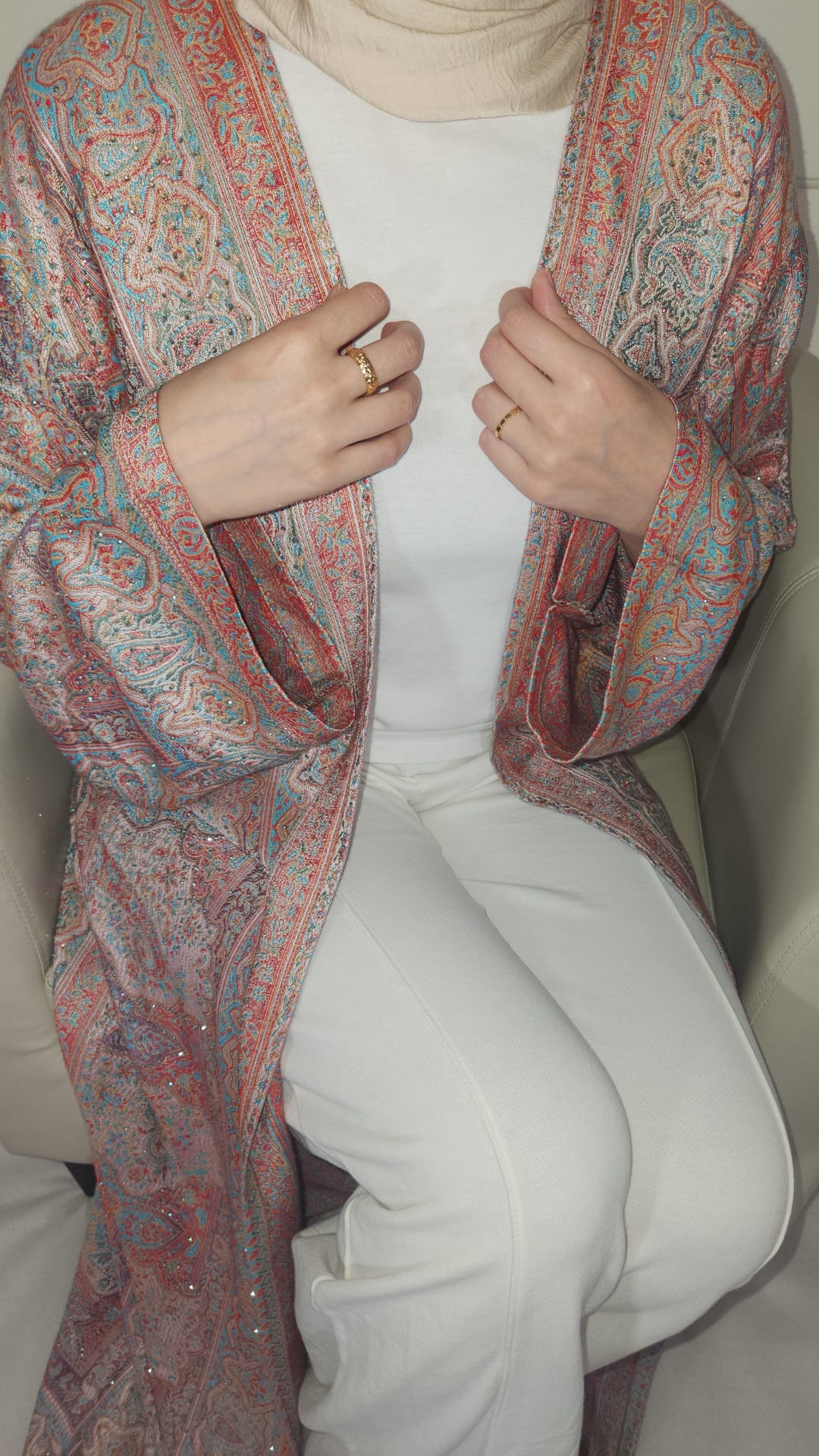 Light Multicolor 100% Cashmere Pashmina Occasion Abaya