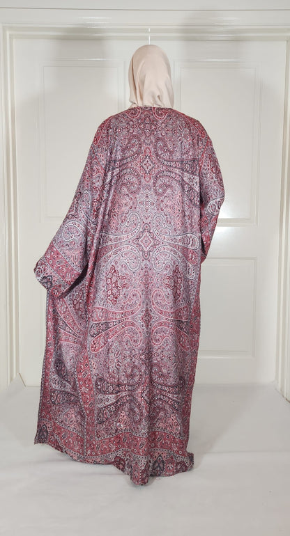 Red & Black 100% Cashmere Pashmina Occasion Abaya