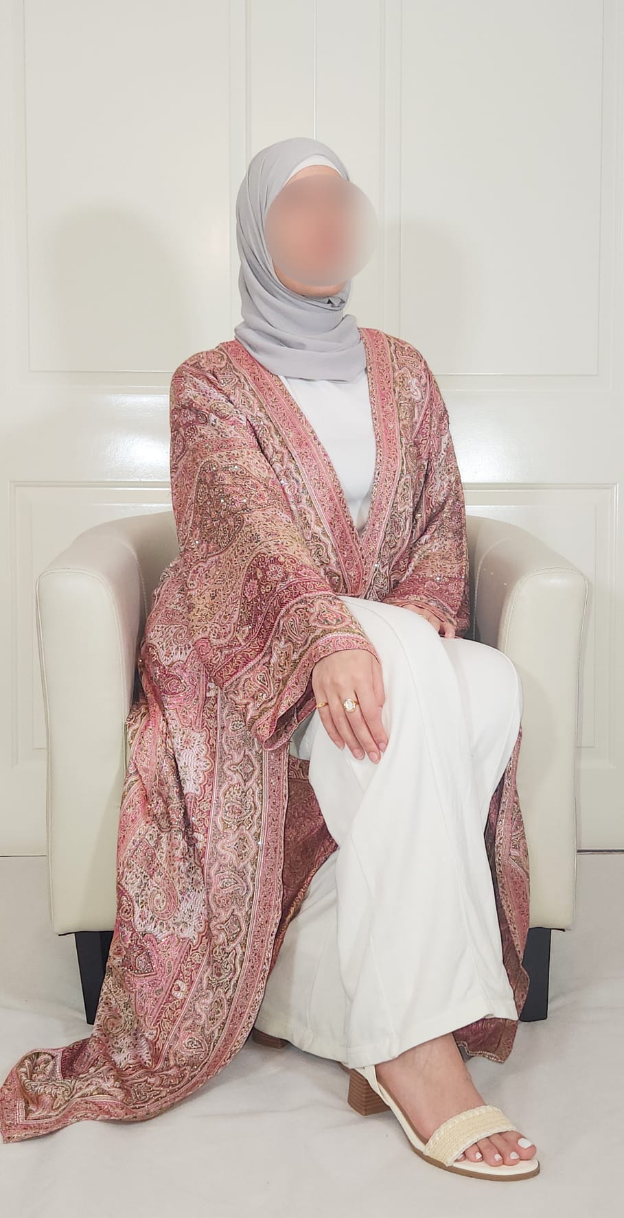 Earthy Pink 100% Cashmere Pashmina Occasion Abaya