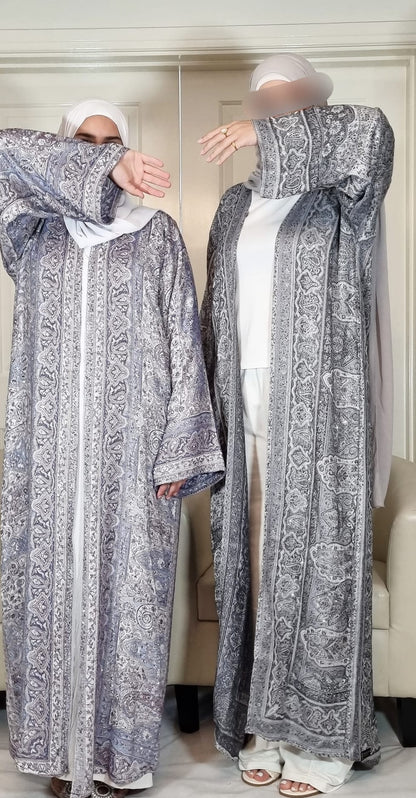 Light & Dark Grey 100% Cashmere Pashmina Occasion Abaya