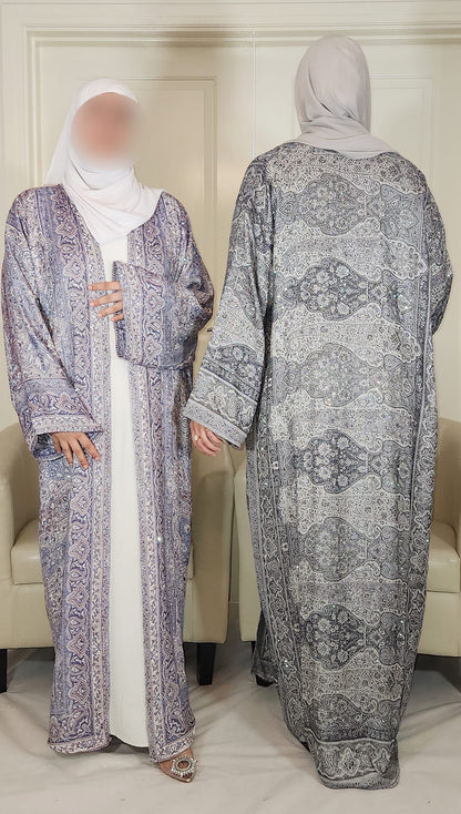 Light & Dark Grey 100% Cashmere Pashmina Occasion Abaya