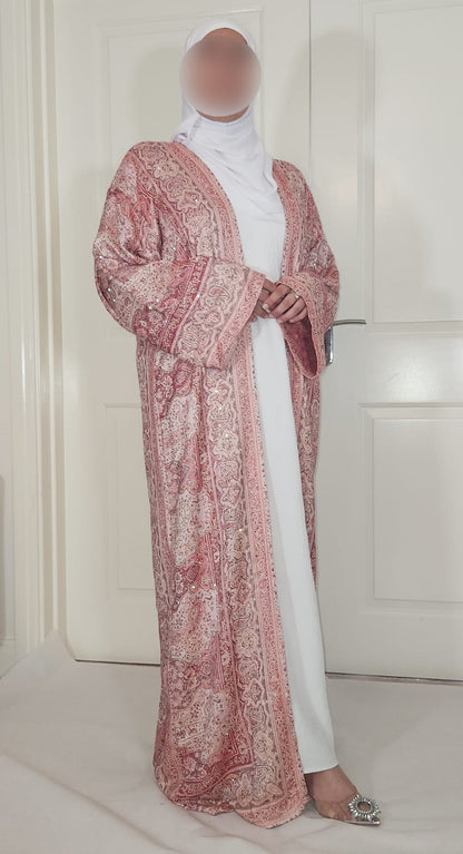 Light & Dark Pink 100% Cashmere Pashmina Occasion Abaya