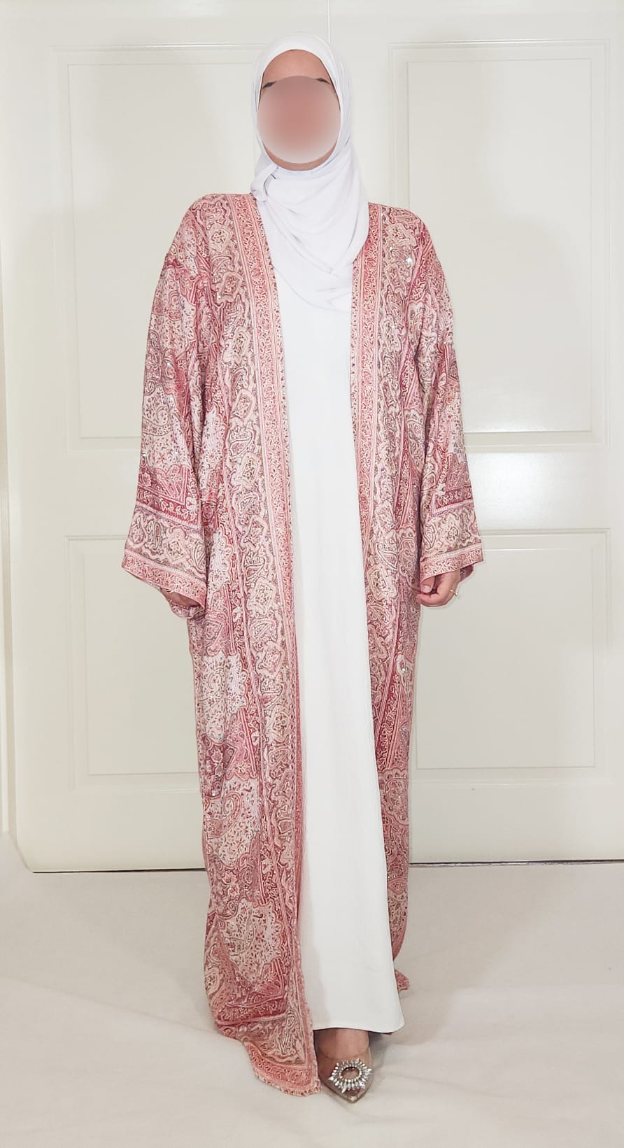 Light & Dark Pink 100% Cashmere Pashmina Occasion Abaya