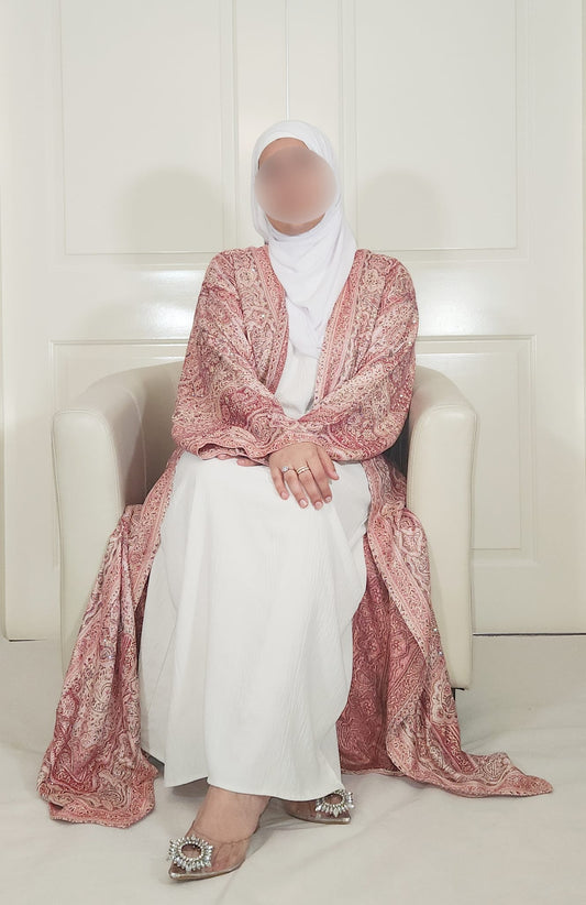 Light & Dark Pink 100% Cashmere Pashmina Occasion Abaya