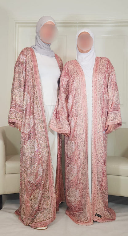 Light & Dark Pink 100% Cashmere Pashmina Occasion Abaya