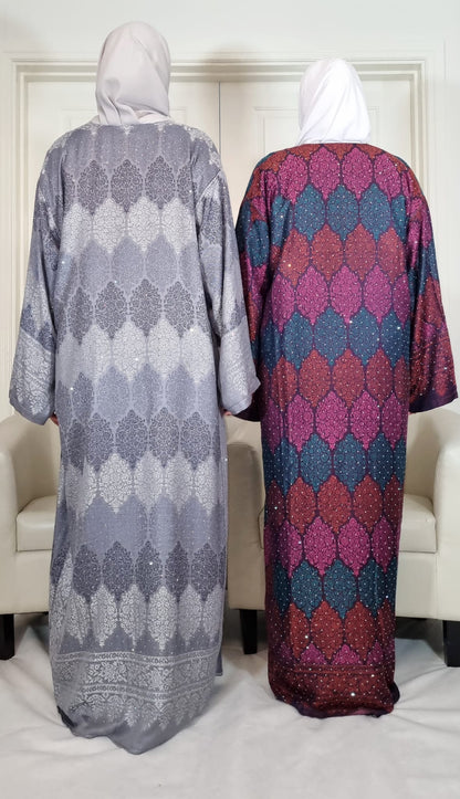 Multicolor (Dark Colors) 100% Cashmere Pashmina Occasion Abaya