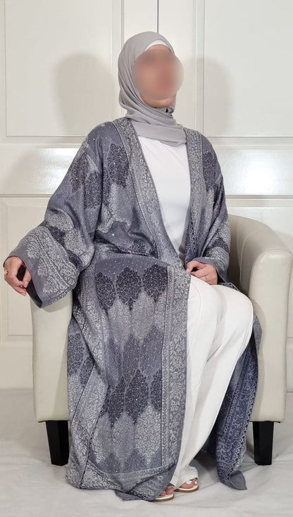 Three Shades of Grey 100% Cashmere Pashmina Occasion Abaya