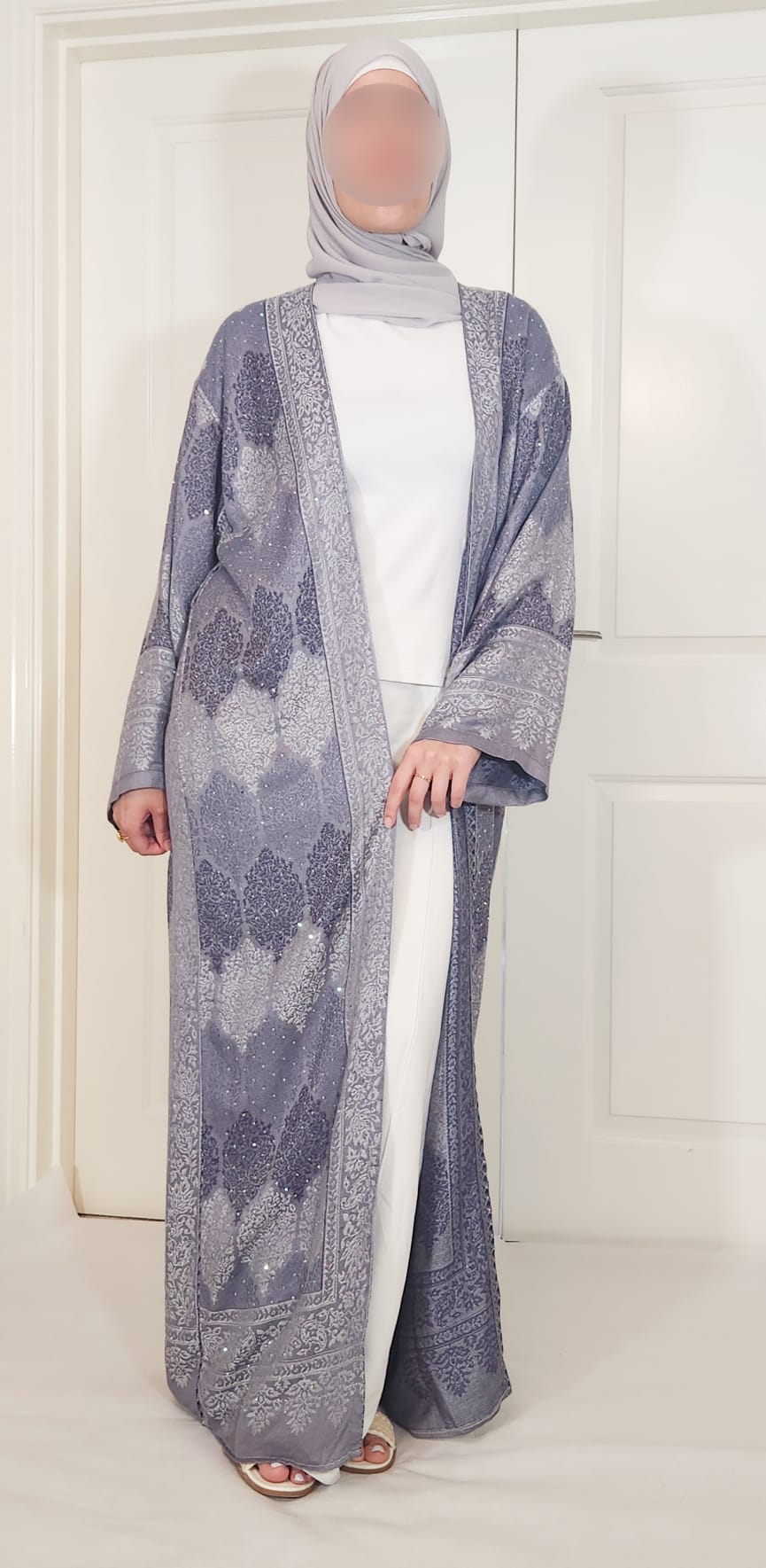 Three Shades of Grey 100% Cashmere Pashmina Occasion Abaya