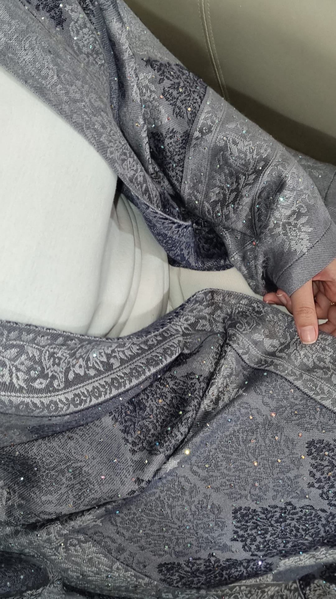 Three Shades of Grey 100% Cashmere Pashmina Occasion Abaya