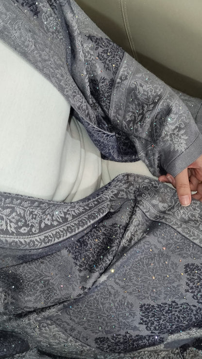 Three Shades of Grey 100% Cashmere Pashmina Occasion Abaya