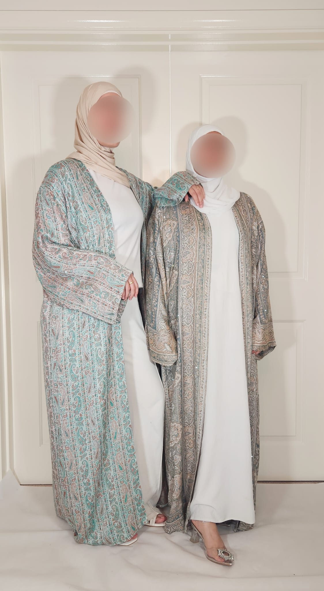 Green & Brown 100% Cashmere Pashmina Occasion Abaya