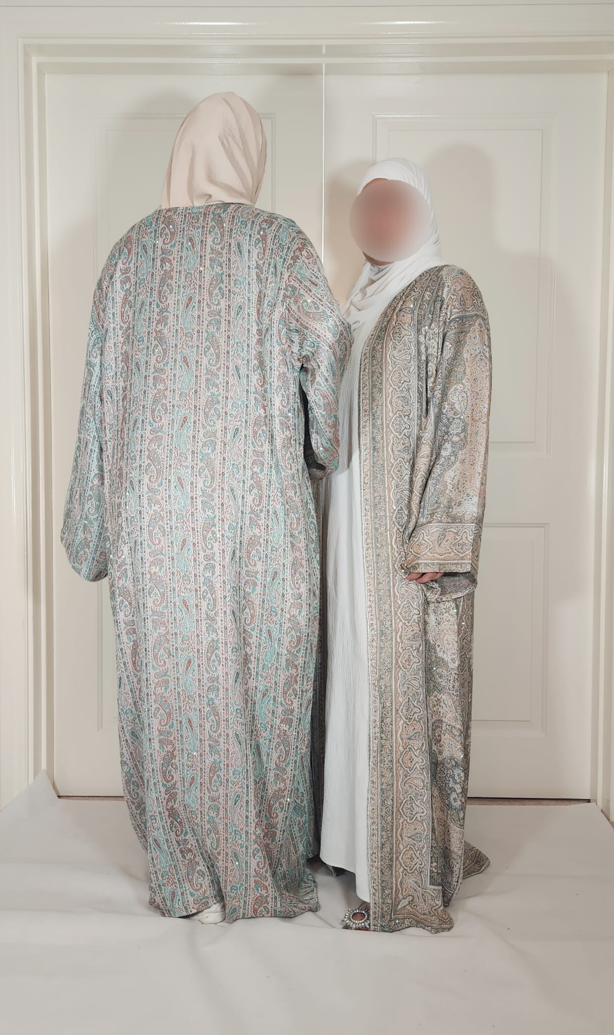 Green & Brown 100% Cashmere Pashmina Occasion Abaya