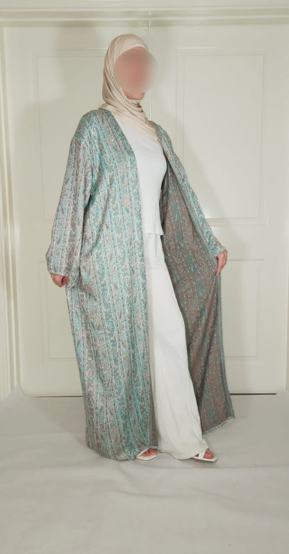 Green & Brown 100% Cashmere Pashmina Occasion Abaya