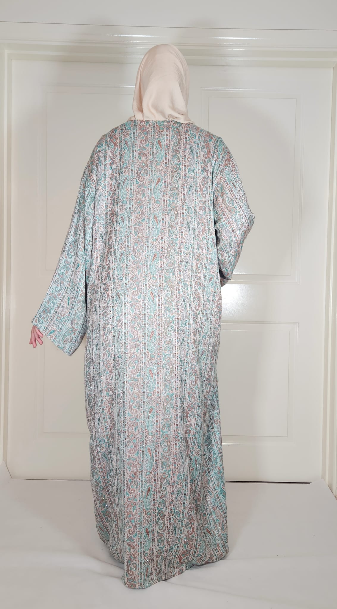 Green & Brown 100% Cashmere Pashmina Occasion Abaya