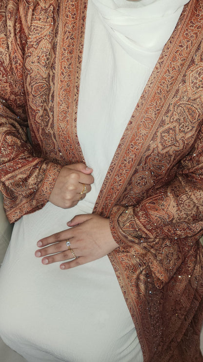 Brown 100% Cashmere Pashmina Occasion Abaya