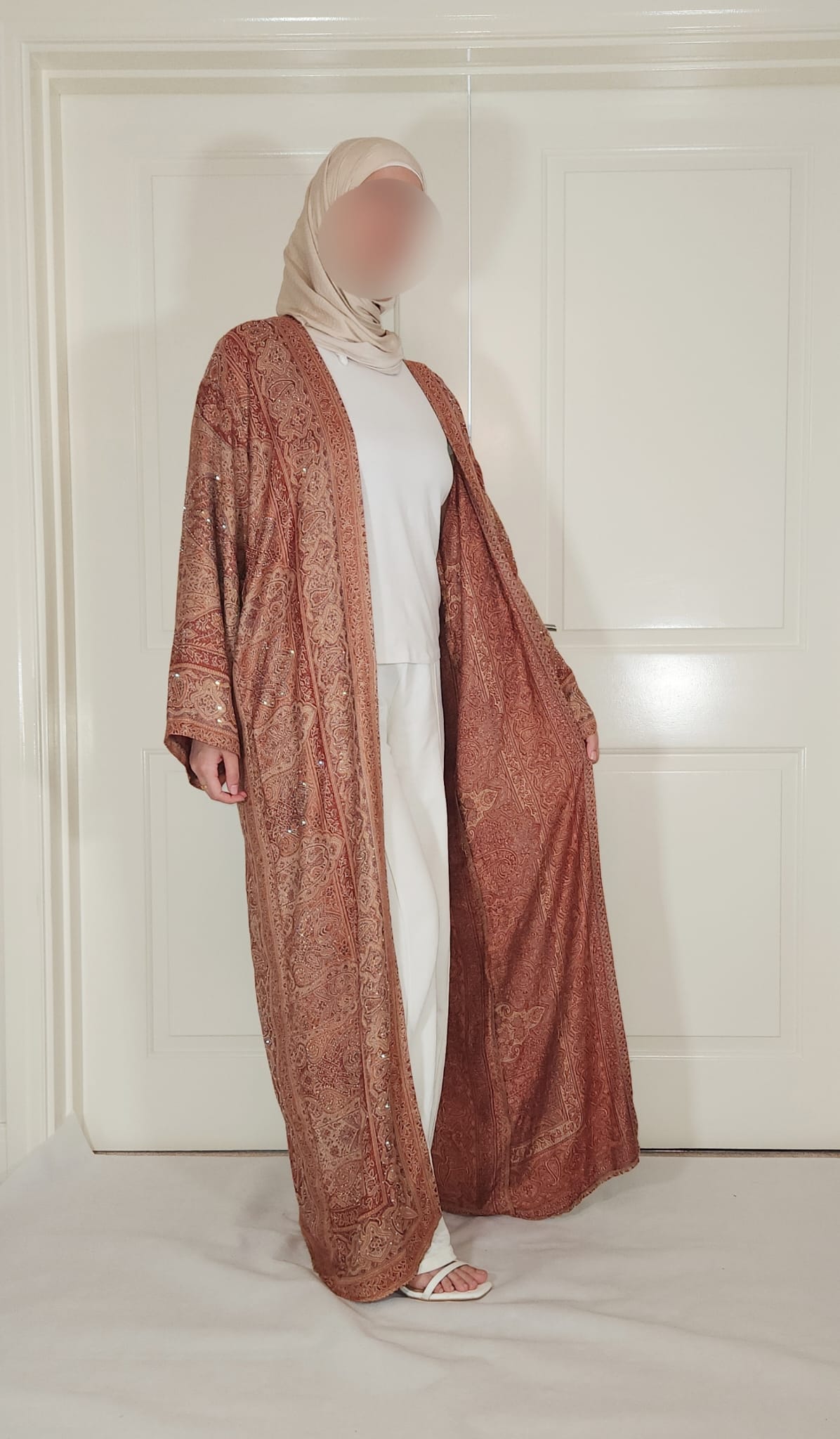 Brown 100% Cashmere Pashmina Occasion Abaya