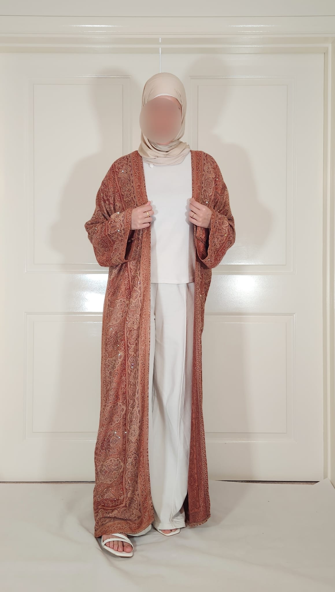 Brown 100% Cashmere Pashmina Occasion Abaya