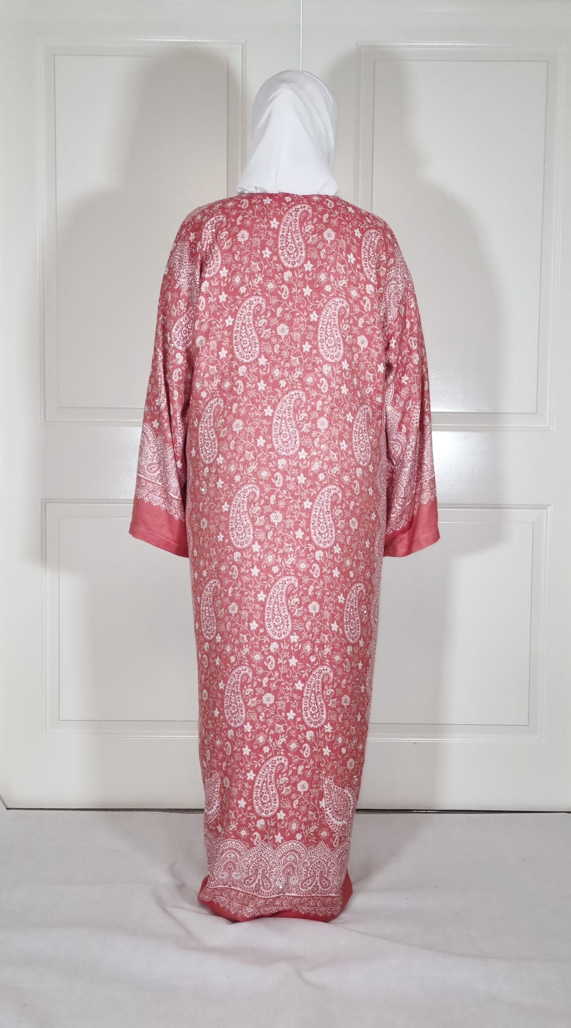 Pink & Cream 100% Cashmere Pashmina Occasion Abaya