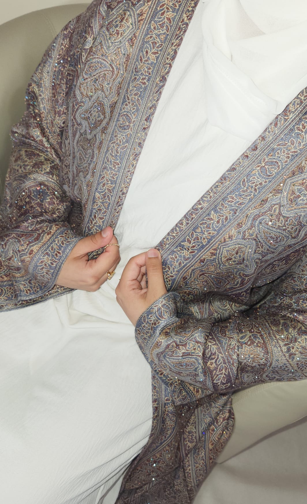 Shades of Grey 100% Cashmere Pashmina Occasion Abaya