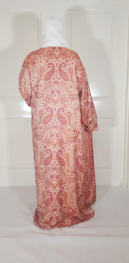 Orange 100% Cashmere Pashmina Occasion Abaya