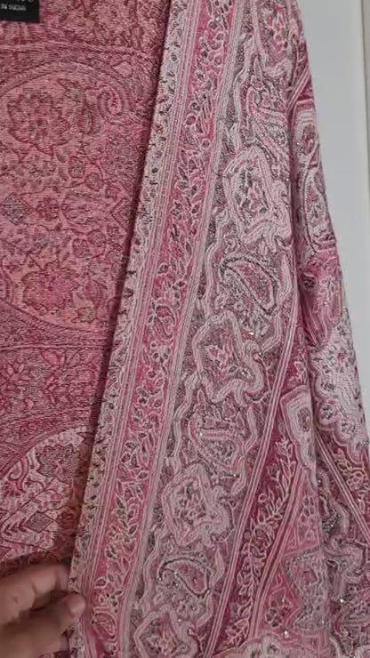 Light & Dark Pink 100% Cashmere Pashmina Occasion Abaya